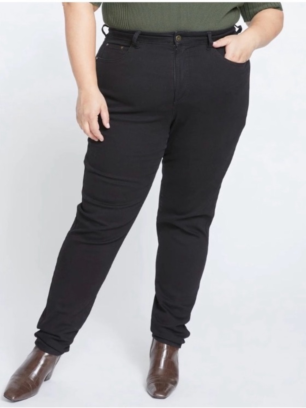Universal Standard Joni high rise Curve Slim Leg Jeans 27 inch black